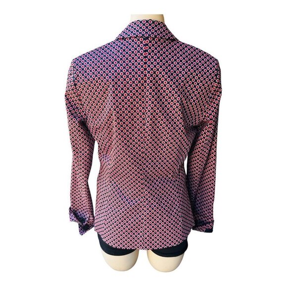 Michael Michael Kors Blazer Jacket Lined Pockets Red Dots Print Women's Sz 8 EUC - Picture 3 of 11